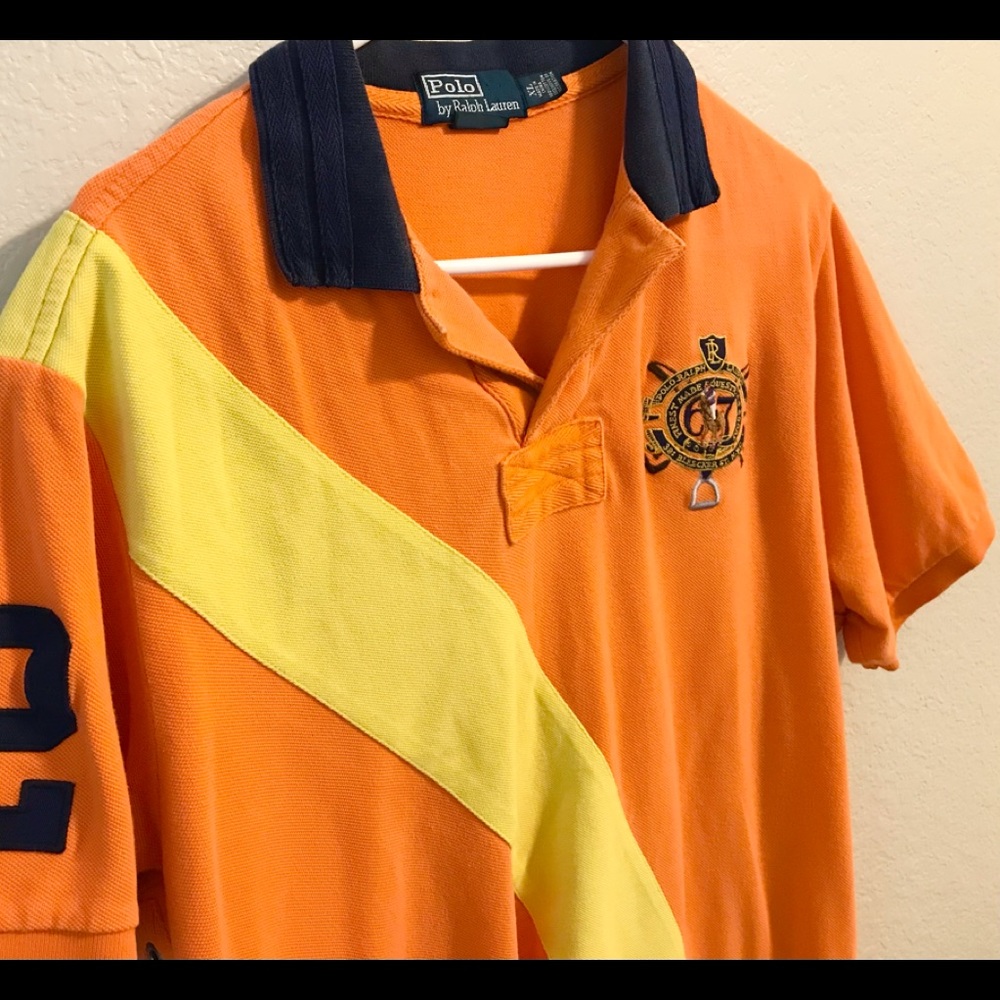 Vintage Polo Ralph Lauren rugby shirt-Sz xl Orange